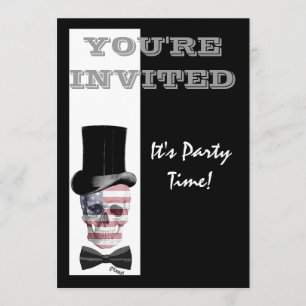 Patriotischer amerikanischer gotischer Steampunk-T Einladung