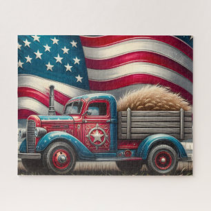 Patriotischer amerikanischer LKW Puzzle