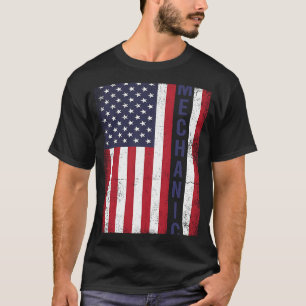 Patriotischer amerikanischer Mechaniker Vintage US T-Shirt