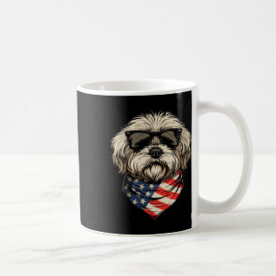 Patriotischer amerikanischer Shih Tzu USA-Flagge H Kaffeetasse