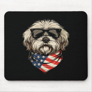 Patriotischer amerikanischer Shih Tzu USA-Flagge H Mousepad