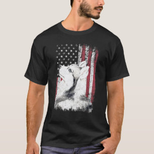 Patriotischer amerikanischer sibirischer Husky Hun T-Shirt