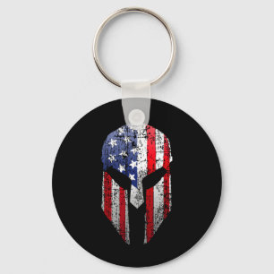 Patriotischer amerikanischer spartanischer Krieger Schlüsselanhänger