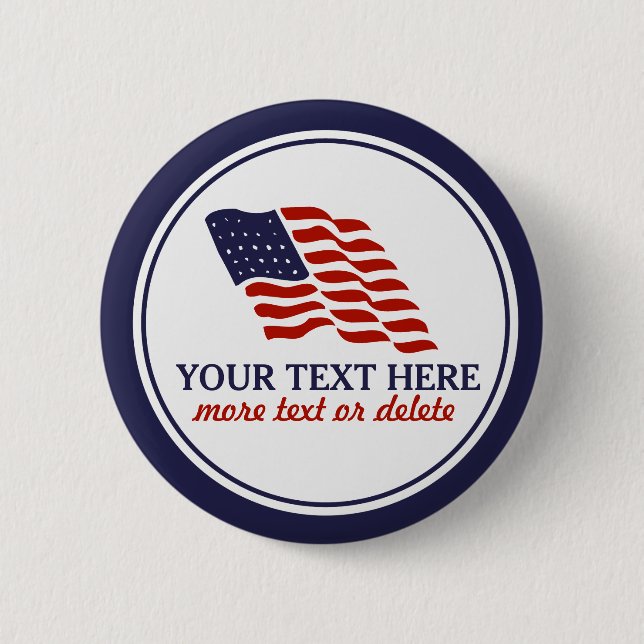 Patriotischer amerikanischer Unabhängigkeitstag Button (Vorderseite)