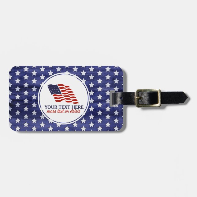Patriotischer amerikanischer Unabhängigkeitstag Gepäckanhänger (Vorderseite horizontal)