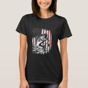 Patriotischer Angelamerikanischer Flagge Vintage U T-Shirt