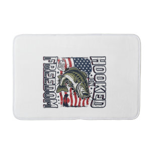 Patriotischer Angelhaken der Freiheit Vintage-Bars Badematte