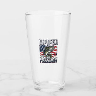 Patriotischer Angelhaken der Freiheit Vintage-Bars Glas