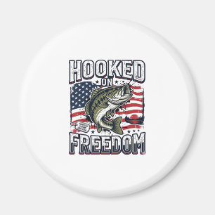 Patriotischer Angelhaken der Freiheit Vintage-Bars Magnet