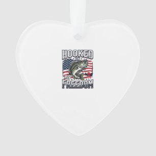 Patriotischer Angelhaken der Freiheit Vintage Bass Ornament