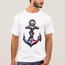 Patriotischer Anker 4. Juli Boot Amerikanische Fla T-Shirt