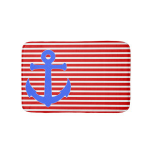 Patriotischer Anker und Streifen Bath Mat Badematte