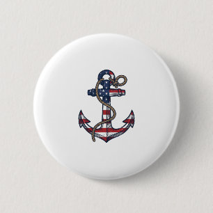 Patriotischer Anker Vintage Vektor Design_1 Button