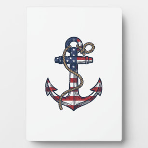 Patriotischer Anker Vintage Vektor Design_1 Fotoplatte