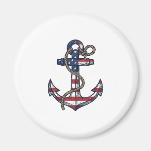Patriotischer Anker Vintage Vektor Design_1 Magnet