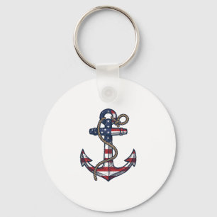 Patriotischer Anker Vintage Vektor Design_1 Schlüsselanhänger