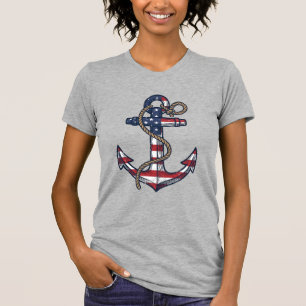 Patriotischer Anker Vintage Vektor Design_1 T-Shirt