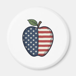 Patriotischer Apfel Vintage Gravur Vektor Design_1 Magnet