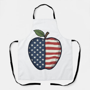 Patriotischer Apfel Vintage Gravur Vektor Design_1 Schürze