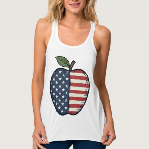 Patriotischer Apfel Vintage Gravur Vektor Design_1 Tank Top