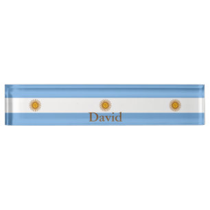 Patriotischer argentnischer Flaggen-Schreibtischna Namensplakette