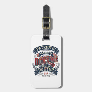 Patriotischer Arzt 4. Juli Vintage-Shirt-Design_ Gepäckanhänger