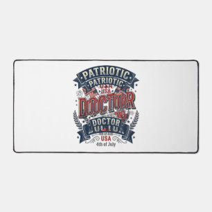 Patriotischer Arzt 4. Juli Vintage-Shirt-Design_ Schreibtischunterlage