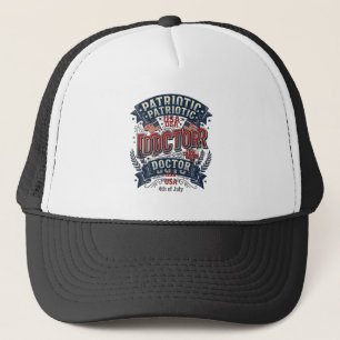 Patriotischer Arzt 4. Juli Vintage-Shirt-Design_ Truckerkappe