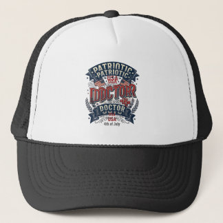 Patriotischer Arzt 4. Juli Vintage-Shirt-Design_ Truckerkappe