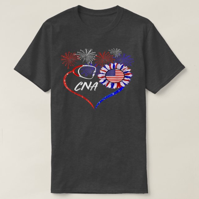 Patriotischer Atemtherapeut Sonnenblume 4. T-Shirt (Design vorne)
