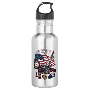 Patriotischer Aufbau USA Vintage Edelstahlflasche