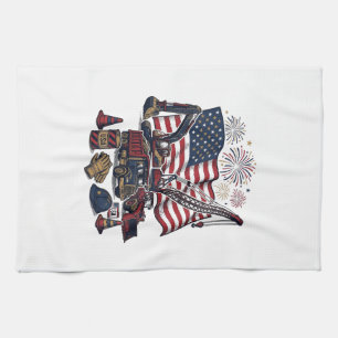 Patriotischer Aufbau USA Vintage Geschirrtuch
