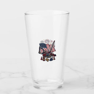 Patriotischer Aufbau USA Vintage Glas