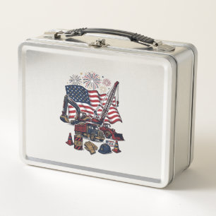 Patriotischer Aufbau USA Vintage Metall Brotdose