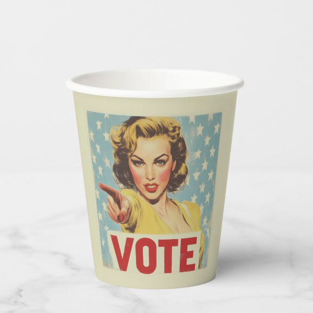 Patriotischer Aufruf zum Handeln: Abstimmung! Pappbecher (Vorderseite)