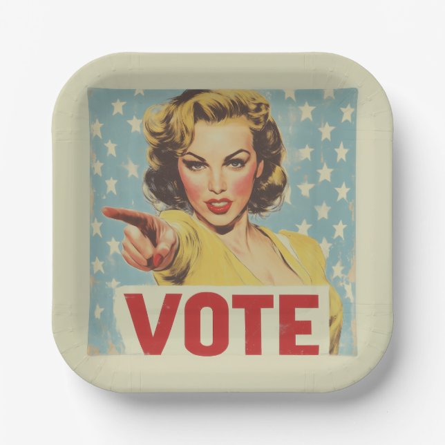 Patriotischer Aufruf zum Handeln: Abstimmung! Pappteller (Vorderseite)