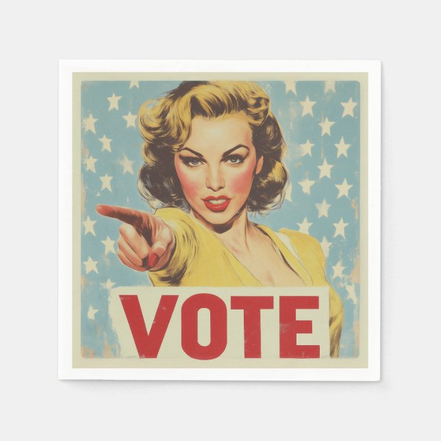 Patriotischer Aufruf zum Handeln: Abstimmung! Serviette (Vorderseite)