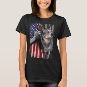 Patriotischer australischer Rinderhund Amerikanisc T-Shirt