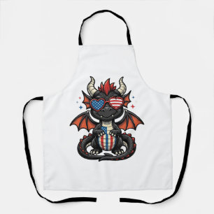 Patriotischer Baby-Drache Vintage-Vector-Shirt-Des Schürze