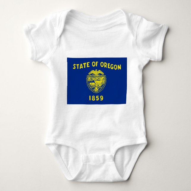 Patriotischer Babybodyanzug mit der Flagge Oregon Baby Strampler (Vorderseite)