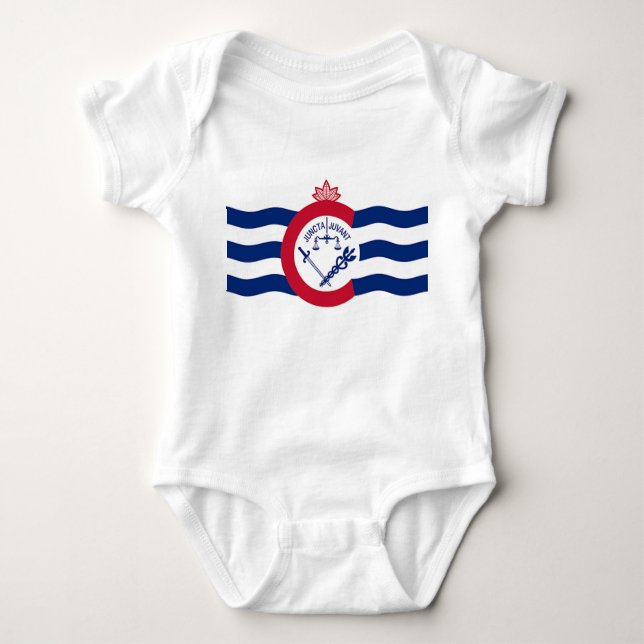 Patriotischer Babybodyanzug mit der Flagge von Cin Baby Strampler (Vorderseite)