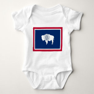 Patriotischer Babybodyanzug mit Fahne Wyoming Baby Strampler