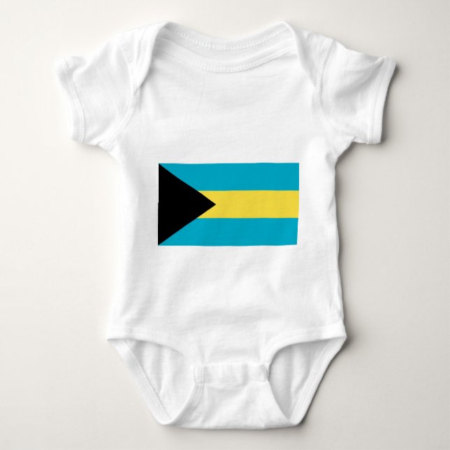 Patriotischer Babybodyanzug mit Flagge Bahamas Baby Strampler (Vorderseite)
