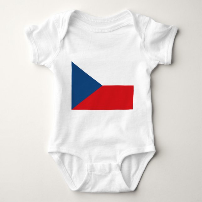 Patriotischer Babybodyanzug mit Flagge Tschechien Baby Strampler (Vorderseite)
