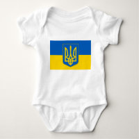 Patriotischer Babybodyanzug mit Flagge Ukraine