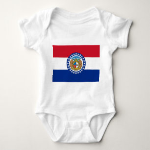 Patriotischer Babybodyanzug mit Flagge von Missour Baby Strampler