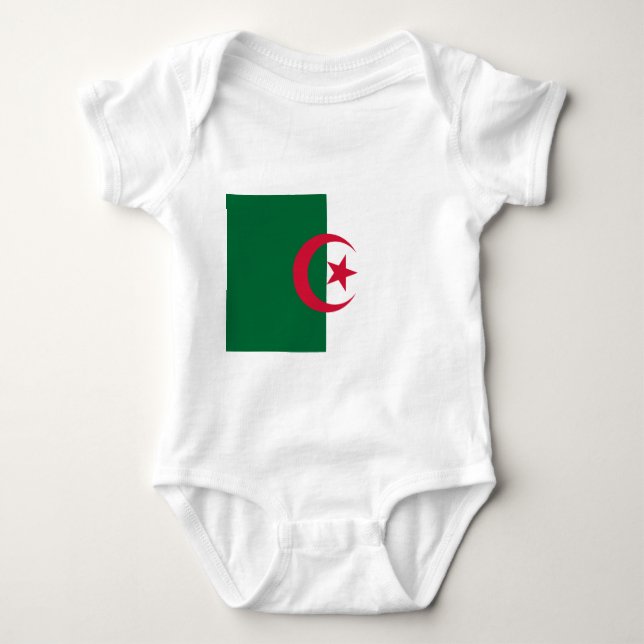 Patriotischer Babybodysuit mit Flagge Algerien Baby Strampler (Vorderseite)