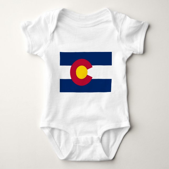Patriotischer Babybodysuit mit Flagge Colorado Baby Strampler (Vorderseite)