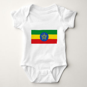 Patriotischer Babybodysuit mit Flagge in Äthiopien Baby Strampler