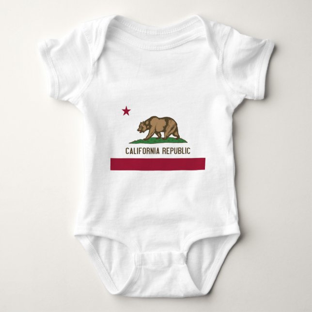 Patriotischer Babybodysuit mit Flagge in Kaliforni Baby Strampler (Vorderseite)